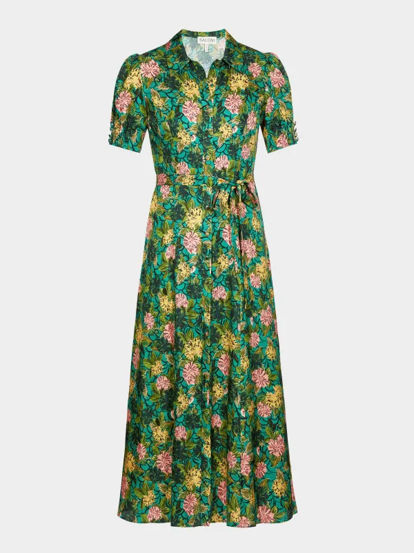 Vanessa D Dress in Lantana River sold by SALONI