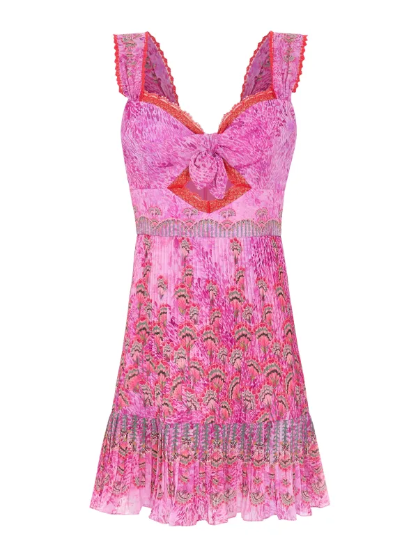 Lina Short Dress in Thistledown Papyrus made by SALONI