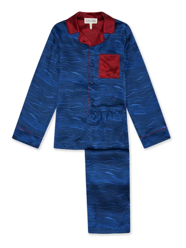 Men's Classic PJ Set in Navy Marbling sold by SALONI