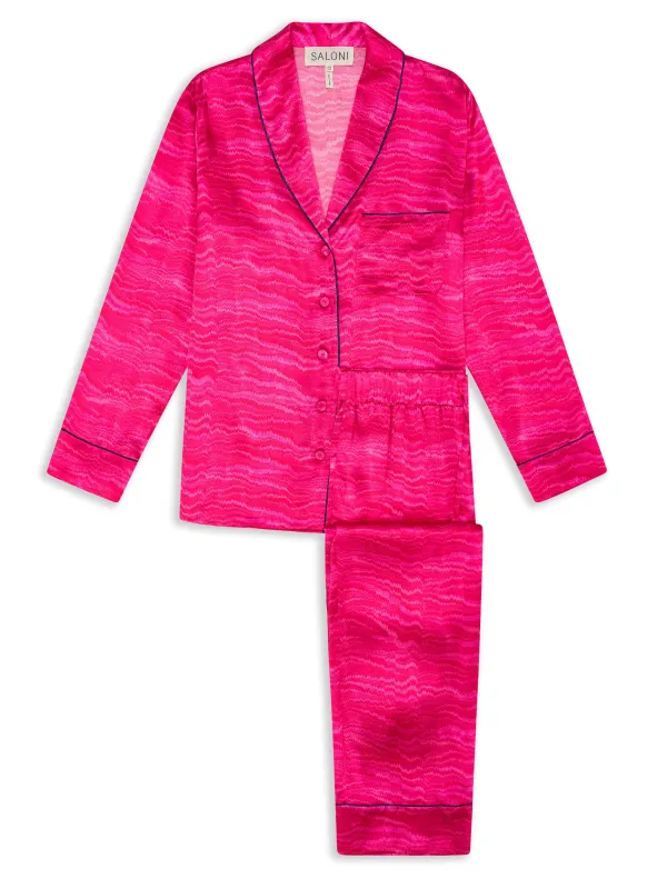Women's Lounge PJ Set in Pink Marbling sold by SALONI