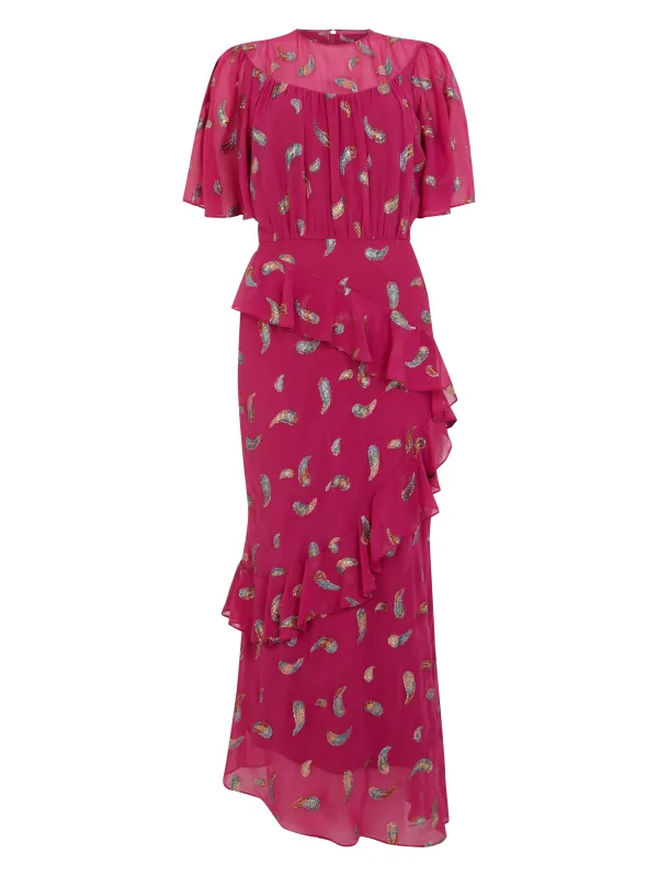 Vida B Dress in Fuchsia Rainbow sold by SALONI