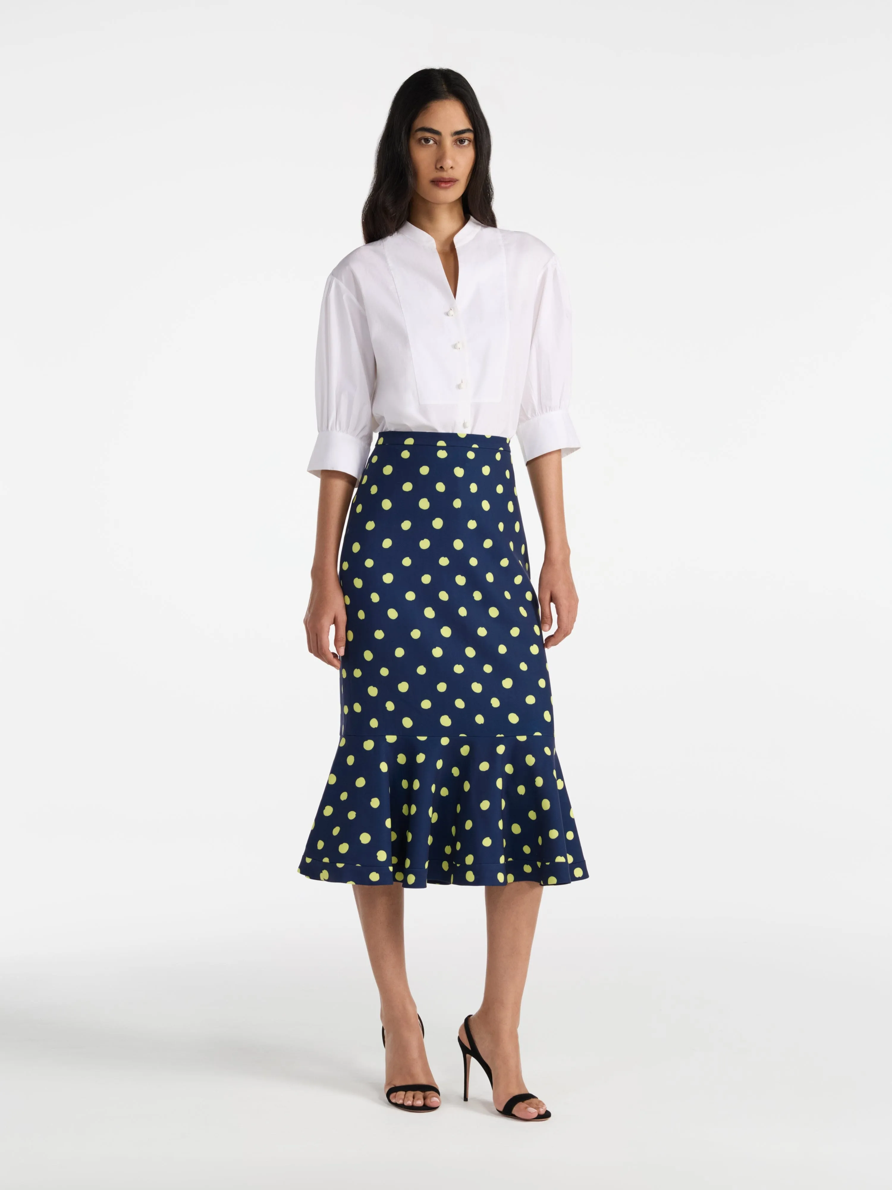 Portia Midi B Skirt in Polka Lemon sold by SALONI product image thumbnail 3