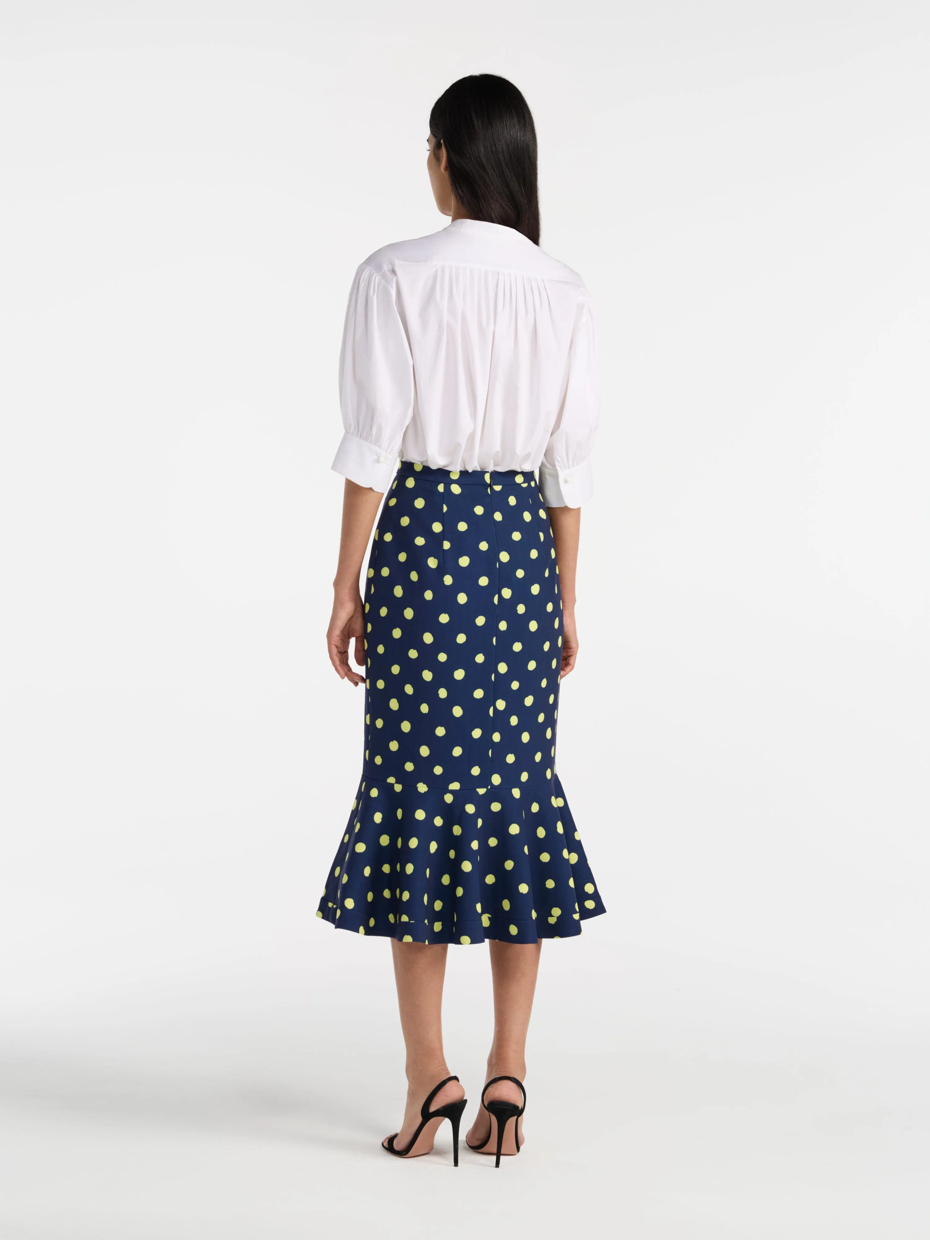 Portia Midi B Skirt in Polka Lemon sold by SALONI product image thumbnail 4