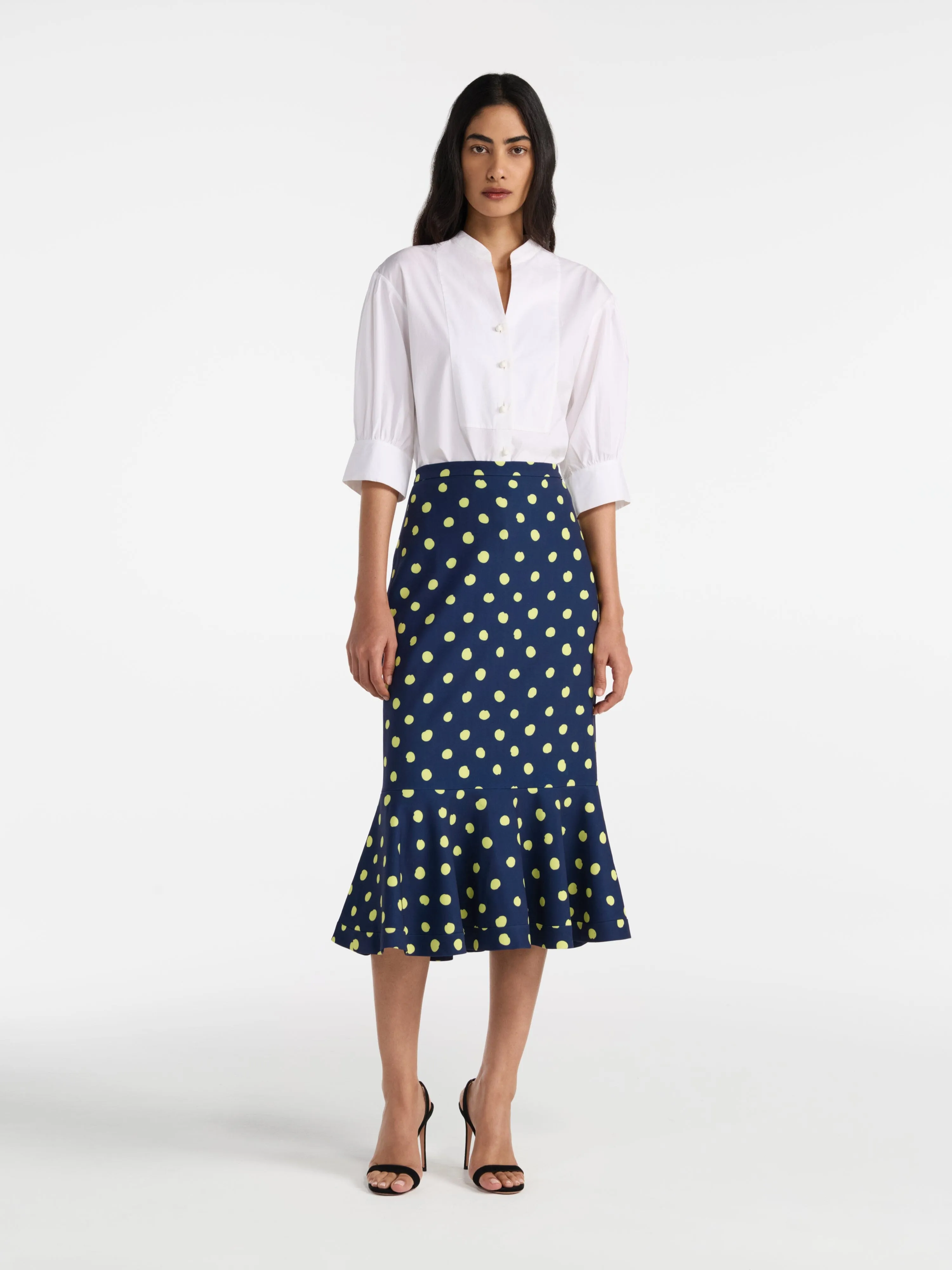 Portia Midi B Skirt in Polka Lemon sold by SALONI product image thumbnail 2