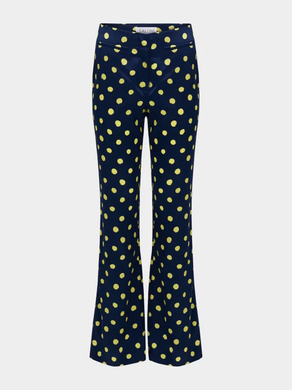 Flute Trousers in Polka Lemon sold by SALONI