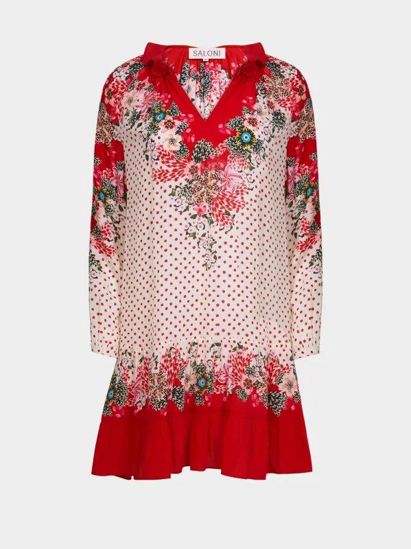 Alexis Short C Dress in Plumeria Polka made by SALONI