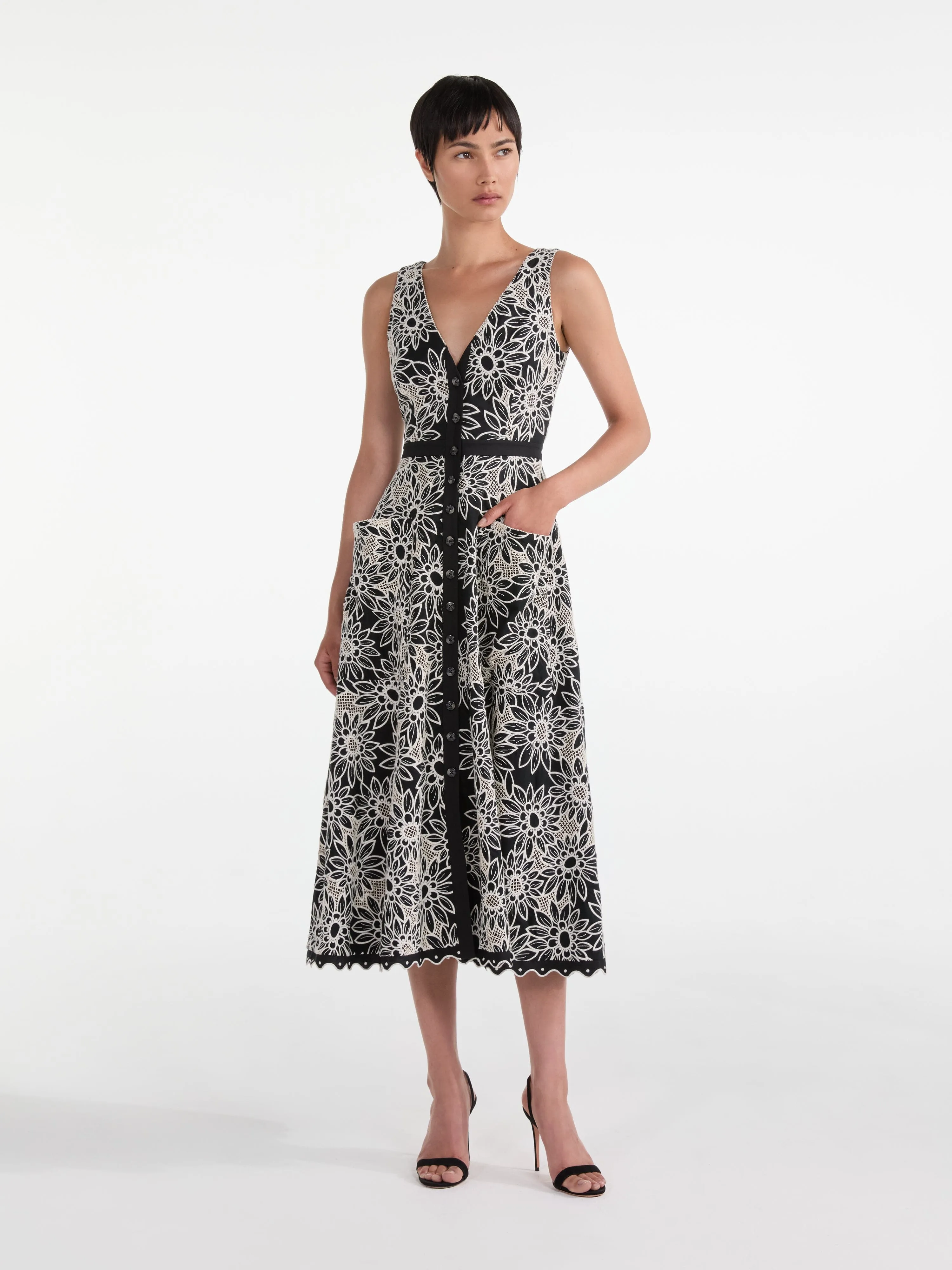 Zoey D Dress in Black Daisies sold by SALONI product image thumbnail 2