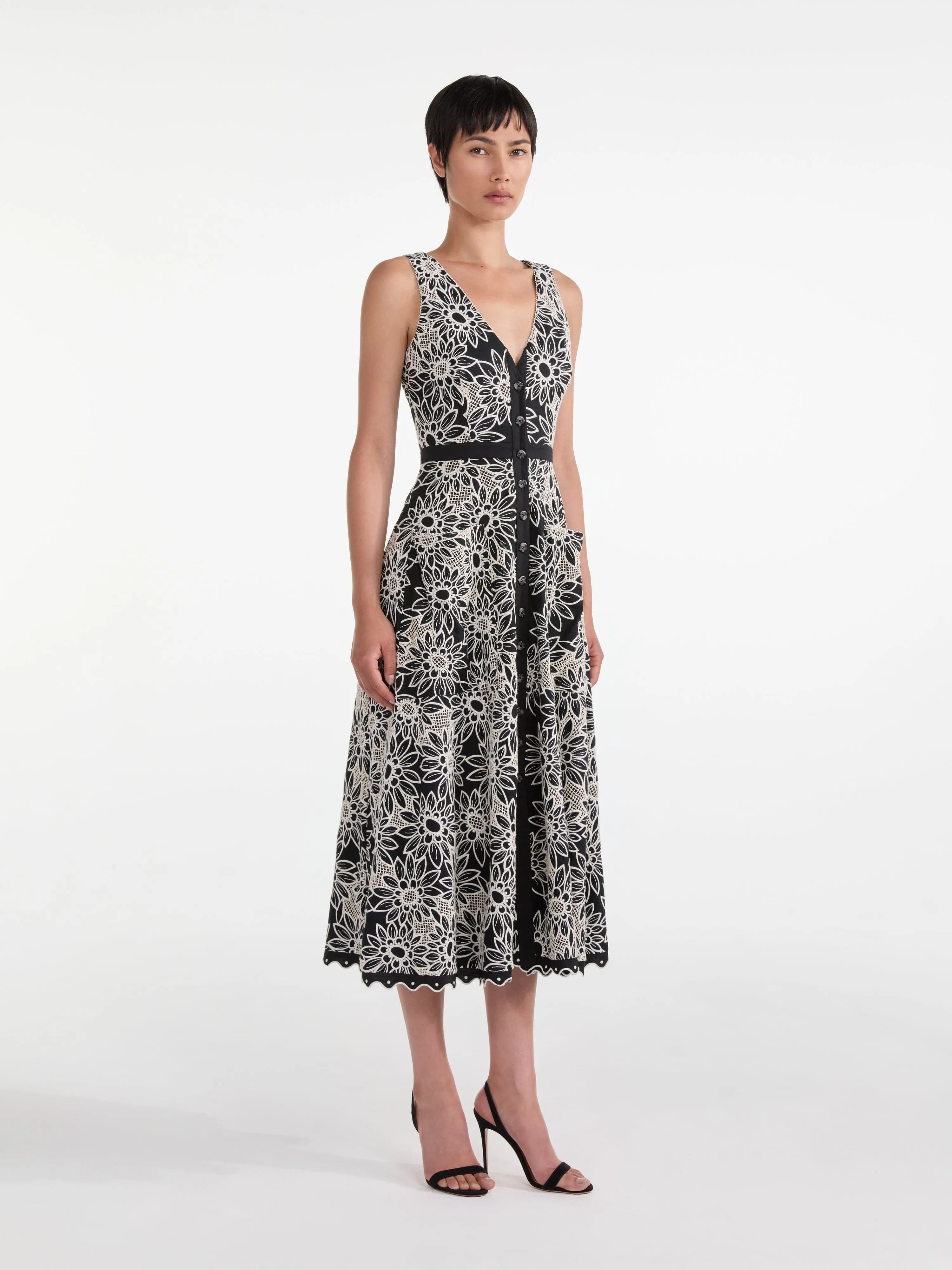Zoey D Dress in Black Daisies sold by SALONI product image thumbnail 3