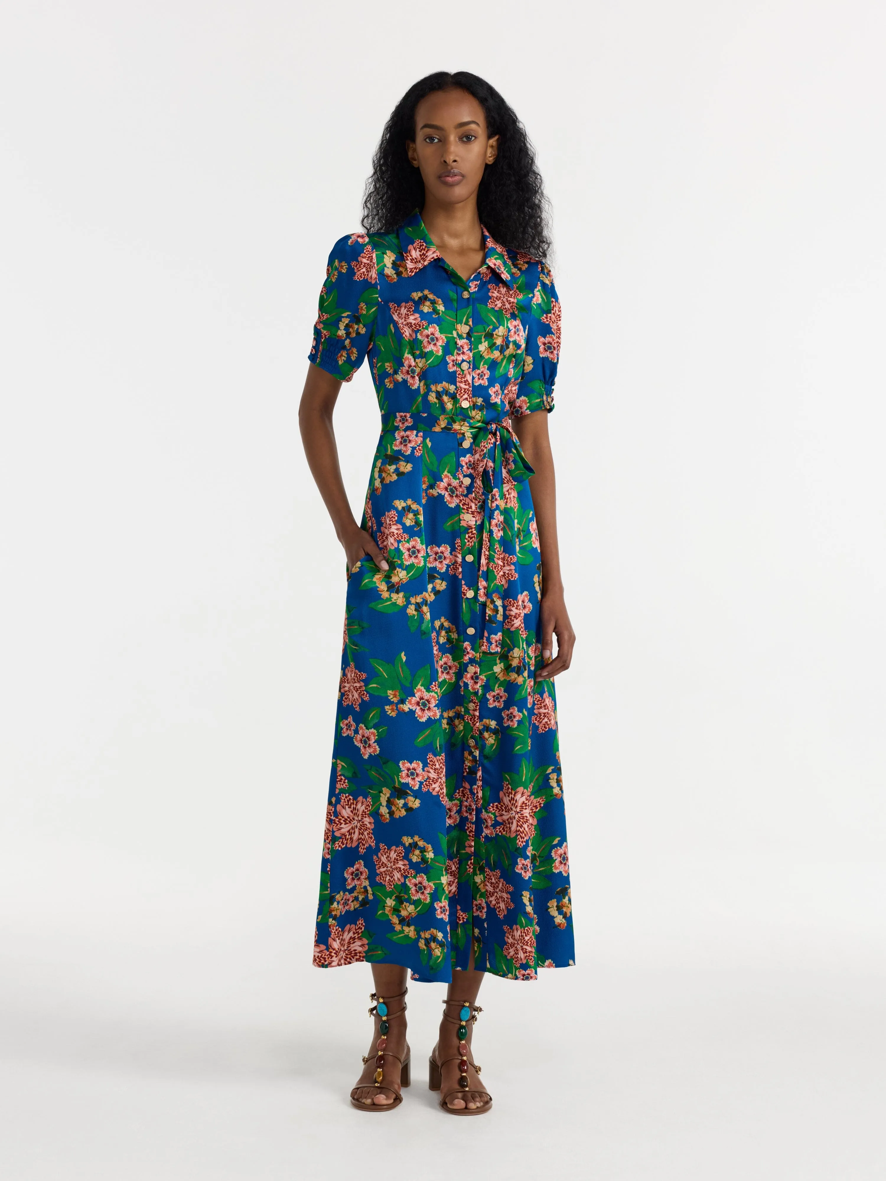 Vanessa D Dress in Flori Sapphire sold by SALONI product image thumbnail 2