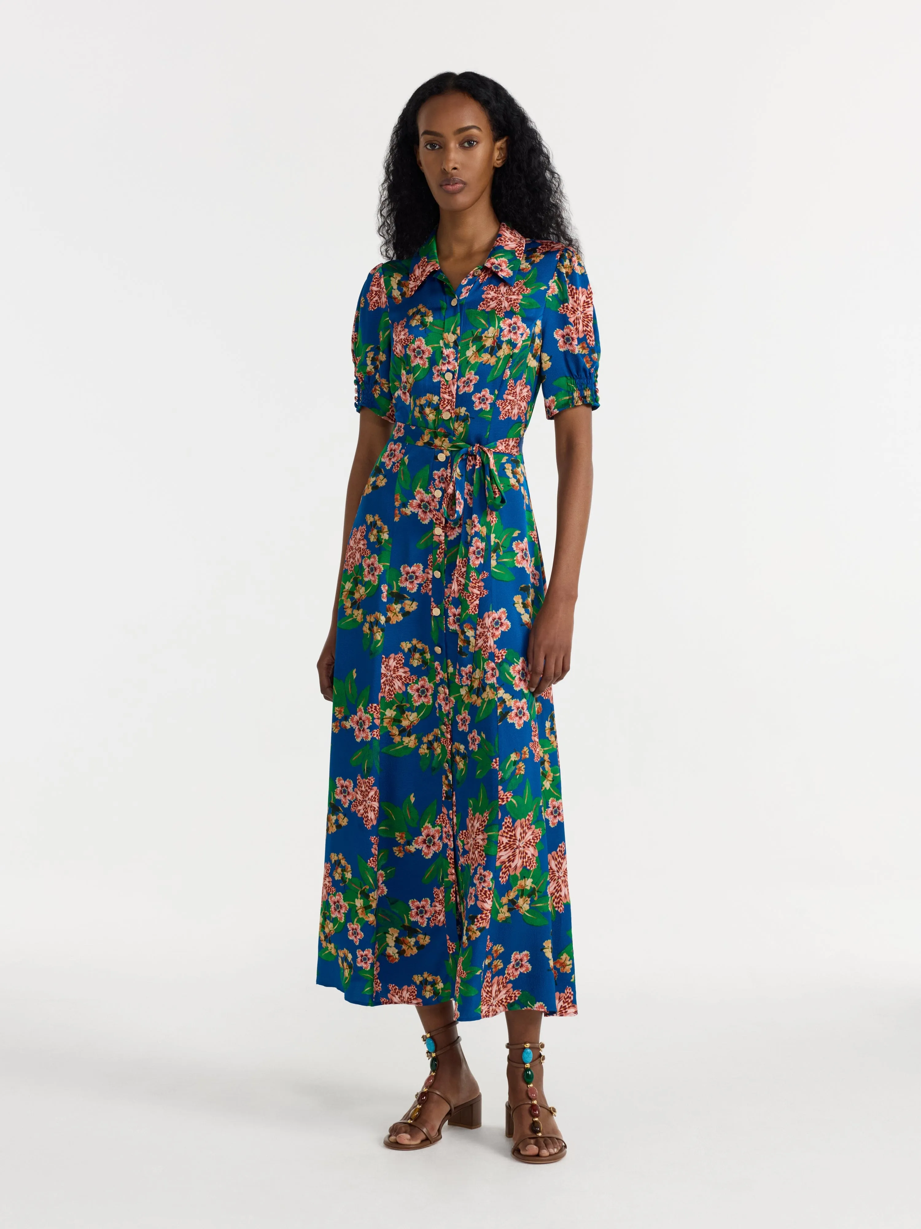 Vanessa D Dress in Flori Sapphire sold by SALONI product image thumbnail 3