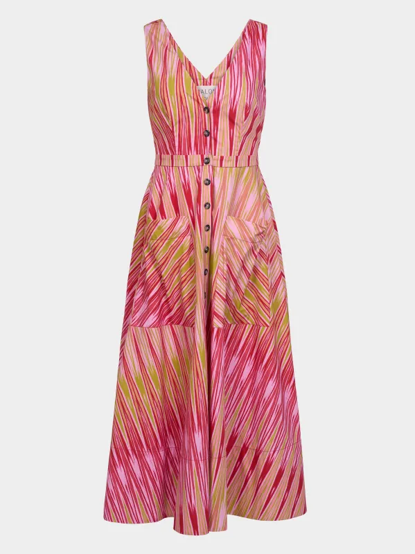 Zoey Dress in Uzbek Strawberry sold by SALONI