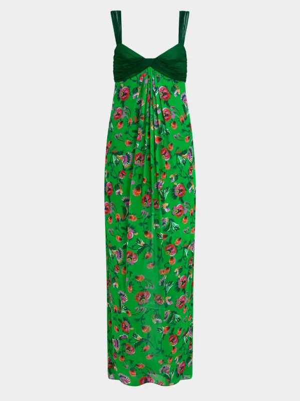 Chani Long Dress in Saffier Apple Verdian made by SALONI