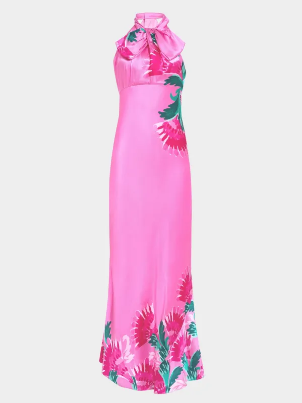 Suzette Long Dress in Phlox Feather made by SALONI
