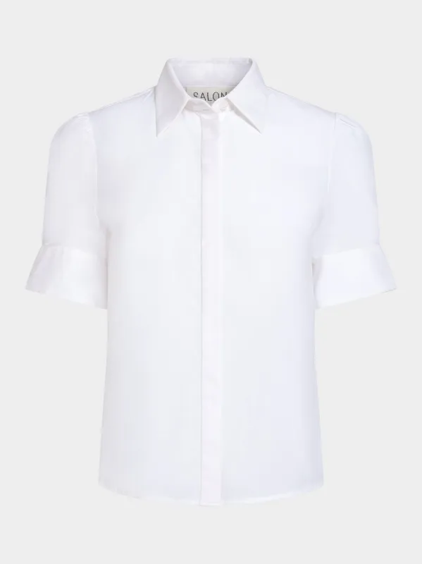 Mae C Shirt in White made by SALONI