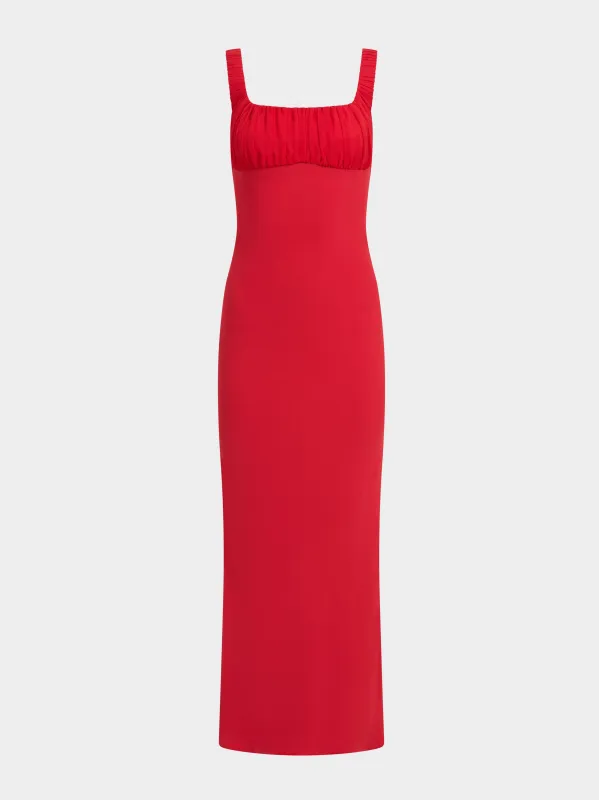 Chantal Long Dress in Scarlet made by SALONI