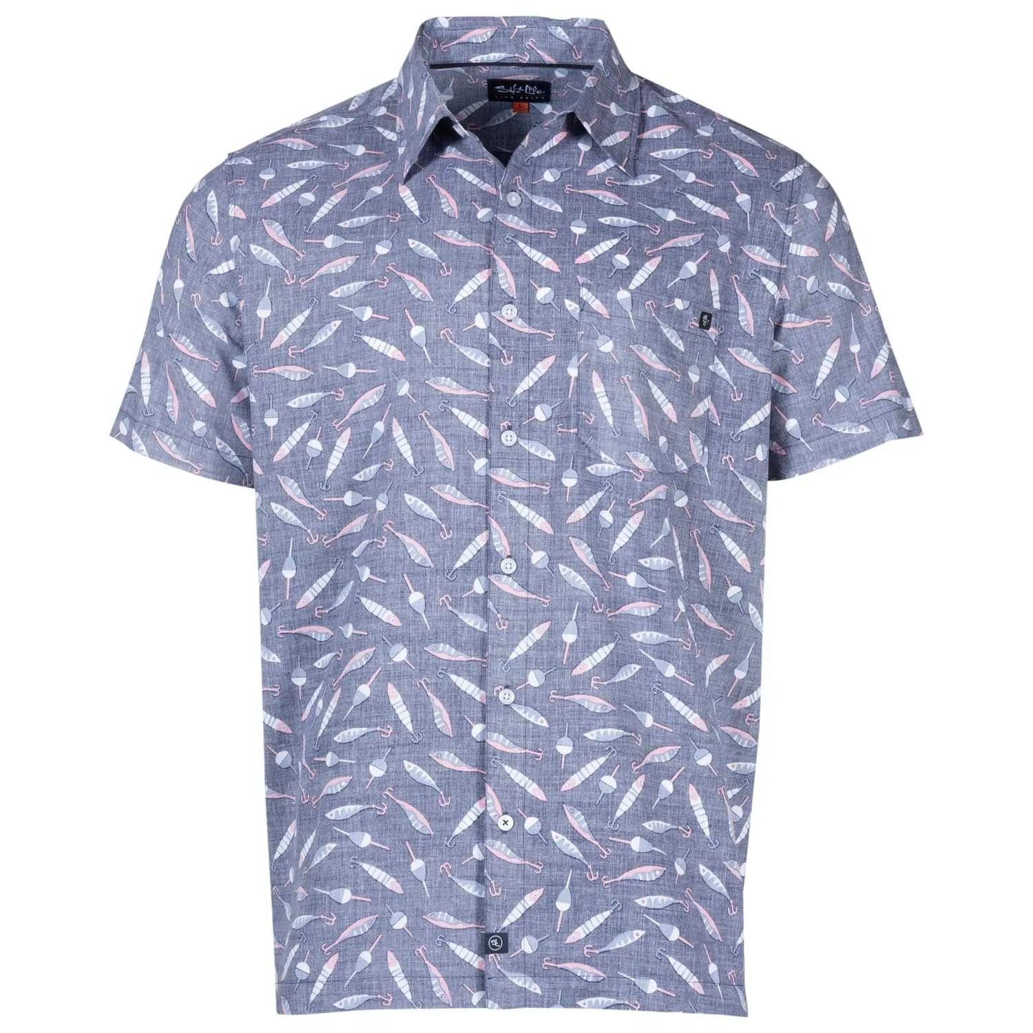Men's Tempting Tackle Woven Short Sleeve Shirt sold by Salt Life