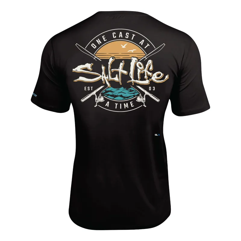 Men's One Cast at a Time SLX Performance Short Sleeve Shirt sold by Salt Life