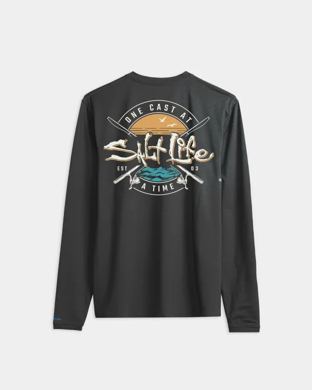 One Cast At a Time Long Sleeve SLX Performance Shirt sold by Salt Life