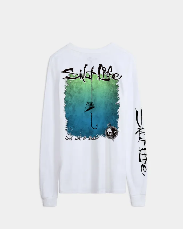 Men's Hook Line and Sinker Fade Long Sleeve Shirt sold by Salt Life