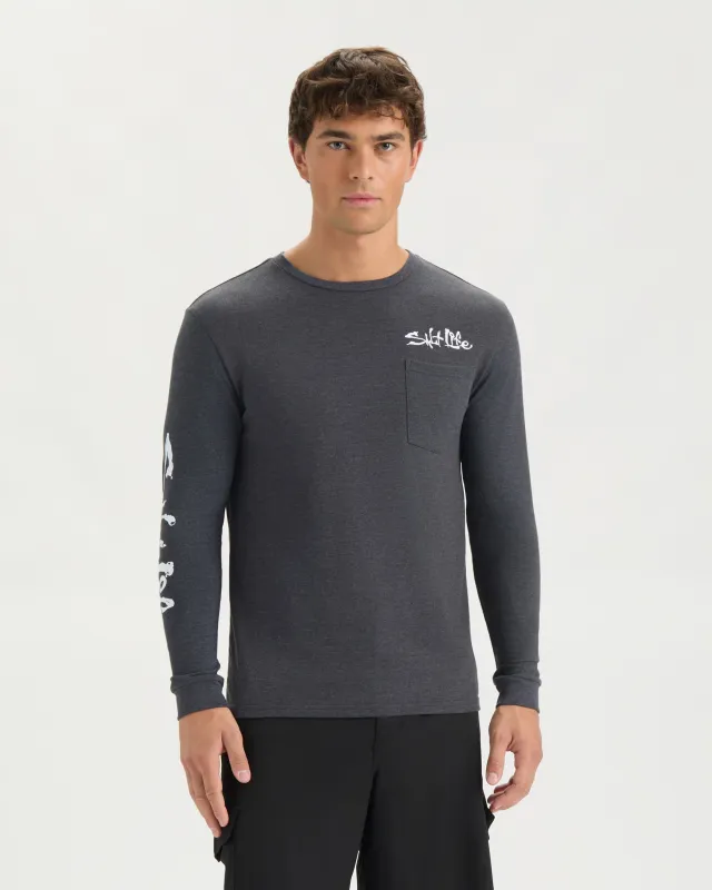Men’s Hook Line and Sinker Fade Long Sleeve Shirt sold by Salt Life