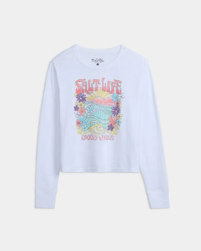Women’s Sunrise Vibes Crew Neck Cropped Shirt sold by Salt Life