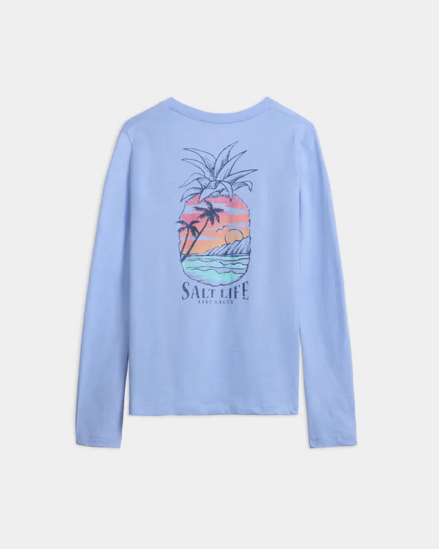 Women's Never Lost V-Neck Long Sleeve Fitted Shirt sold by Salt Life