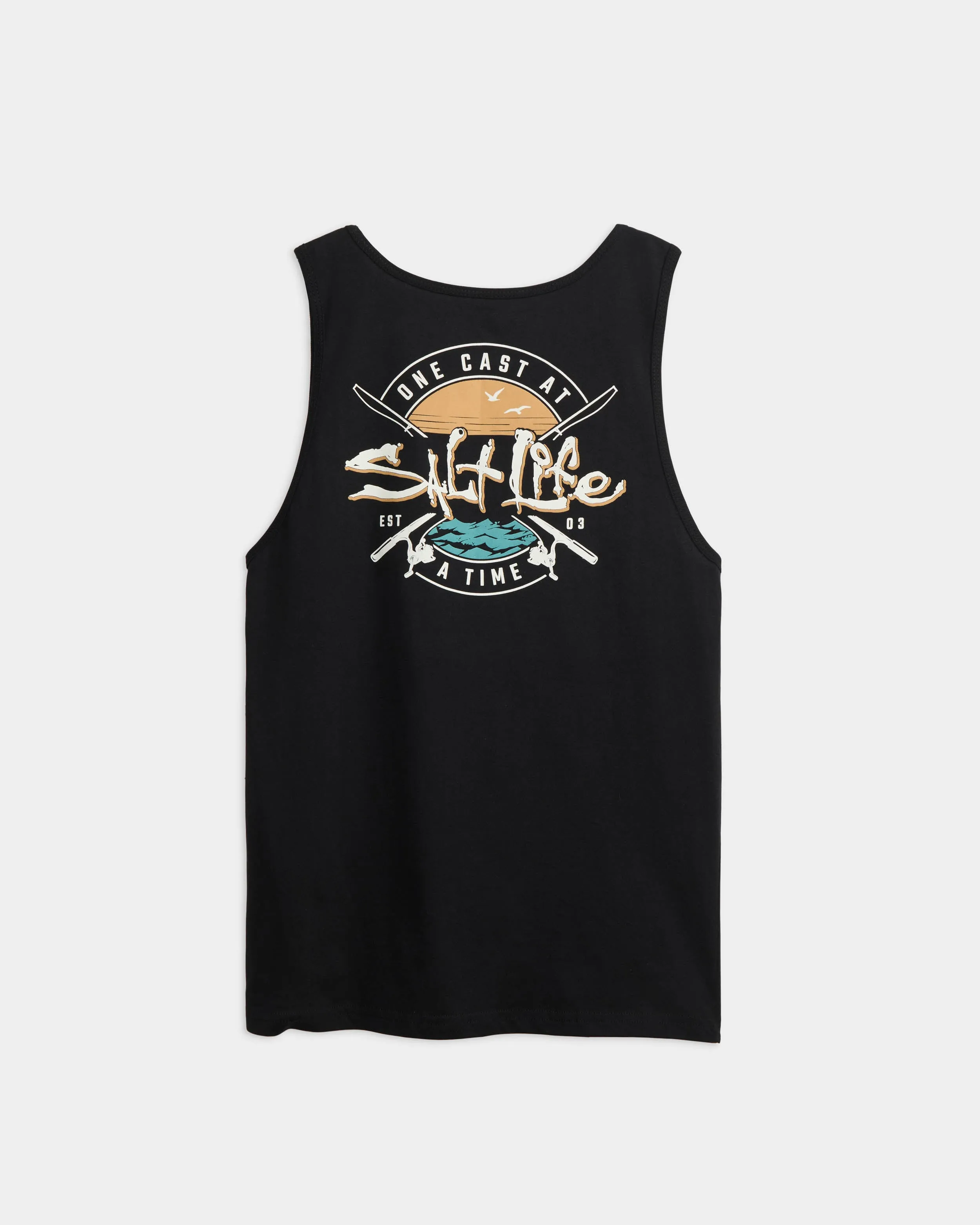 Men’s One Cast At A Time Tank Top sold by Salt Life