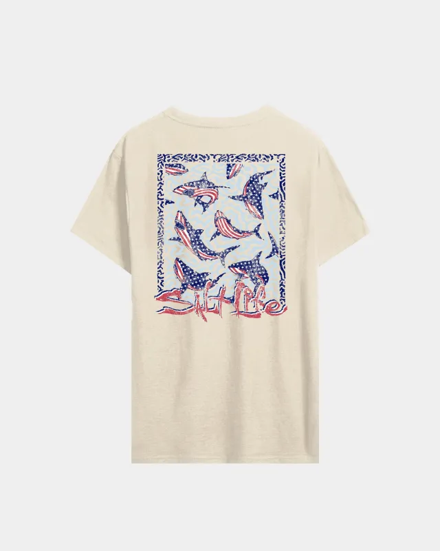 Men’s Sharks Americana Salt Wash Tee made by Salt Life