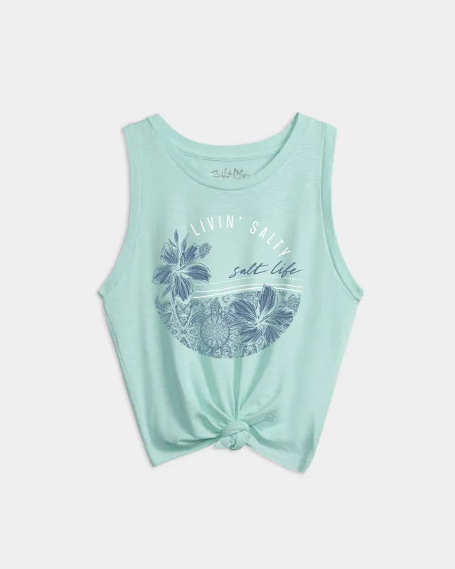 Women’s Tropical Bliss Tie Front Tank Top made by Salt Life