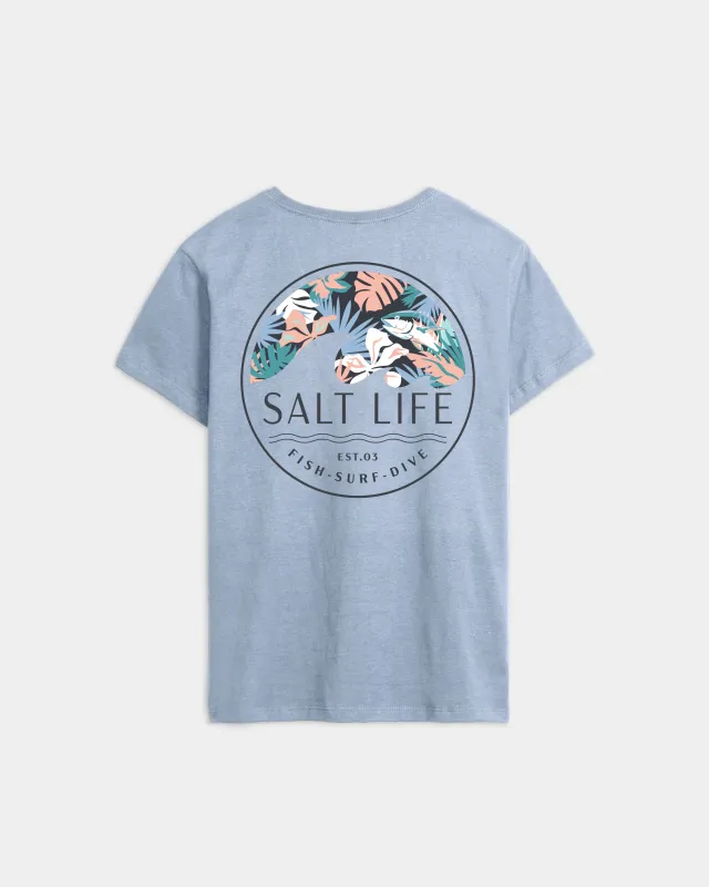 Women’s Tropical Retreat Salt Wash Tee sold by Salt Life