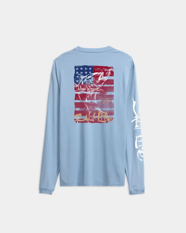 Men’s Americana Tuna SLX Performance Long Sleeve Tee made by Salt Life