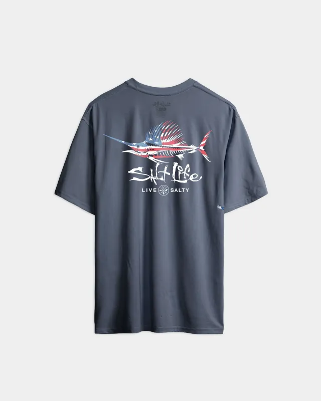 Men's Sailfish N Bones Short Sleeve SLX Performance Shirt made by Salt Life