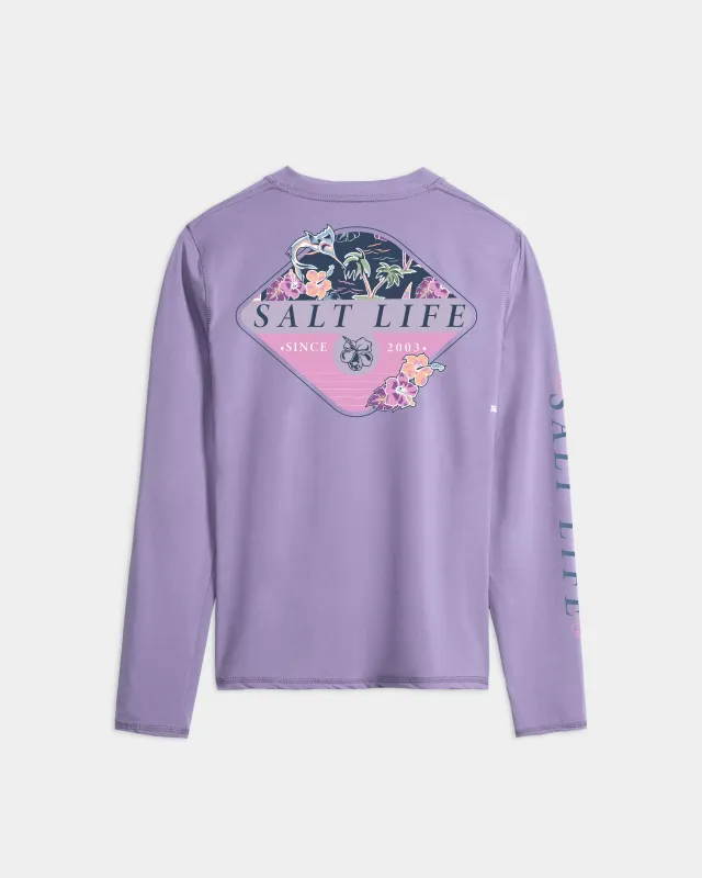 Women’s Salty Marlin Badge SLX Performance Long Sleeve Tee made by Salt Life