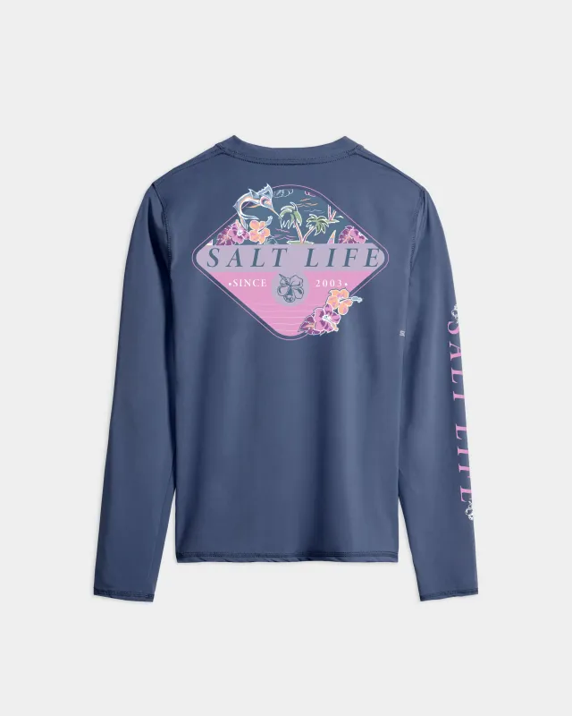 Women’s Salty Marlin Badge SLX Performance Long Sleeve Tee made by Salt Life