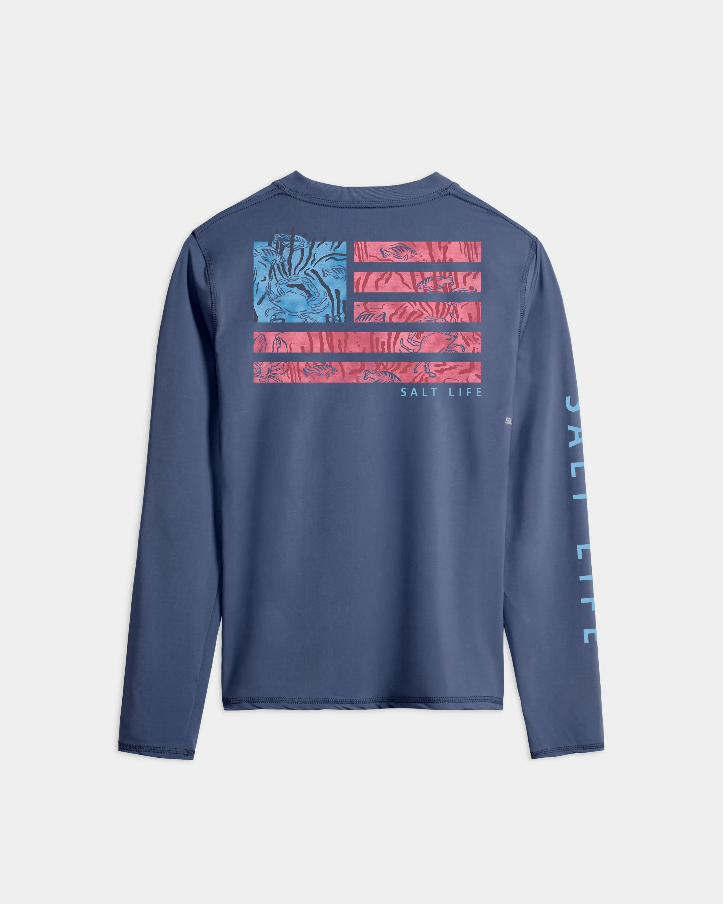 Women’s Coral Life Flag SLX Performance Long Sleeve Tee sold by Salt Life
