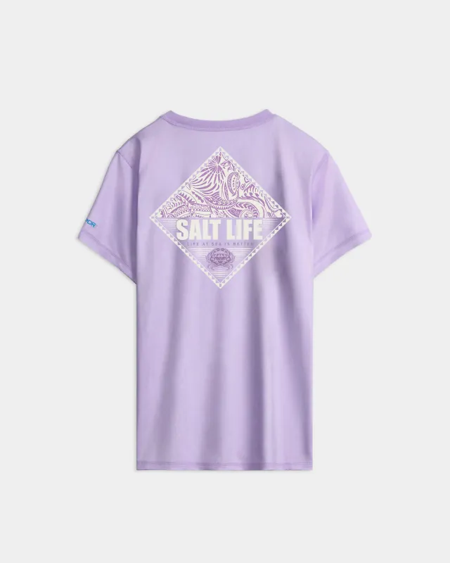 Women’s Tribal Salt Badge SLX Performance Short Sleeve Tee sold by Salt Life