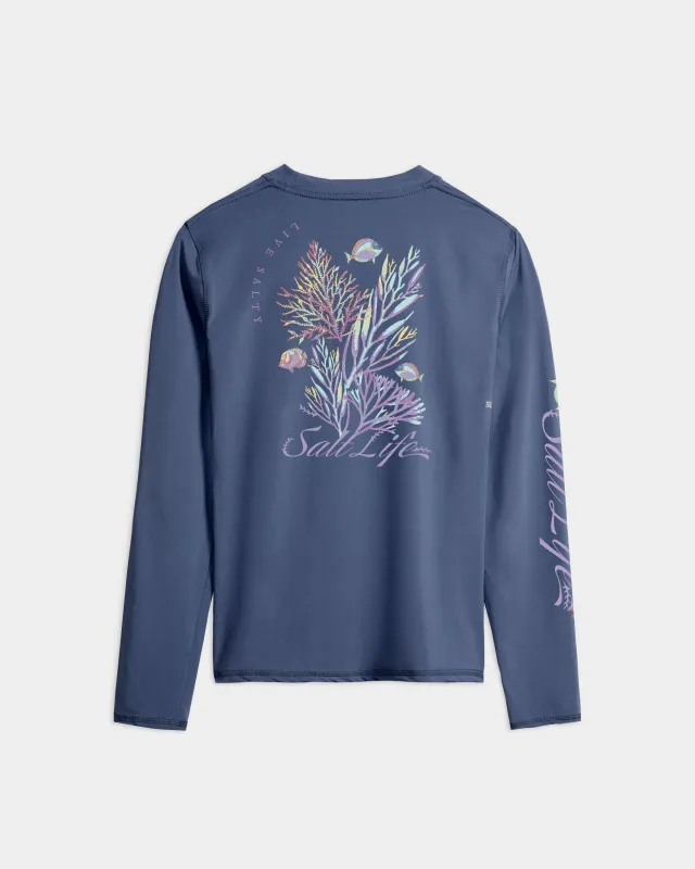 Women’s Colorful Coral Reef SLX Performance Long Sleeve Tee sold by Salt Life