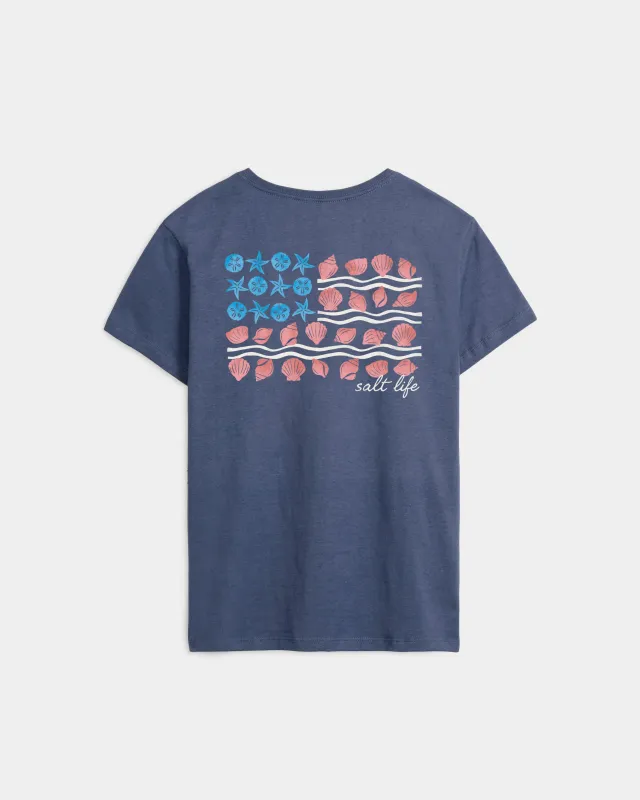 Women’s Shells & Stripes 30’s Tee made by Salt Life