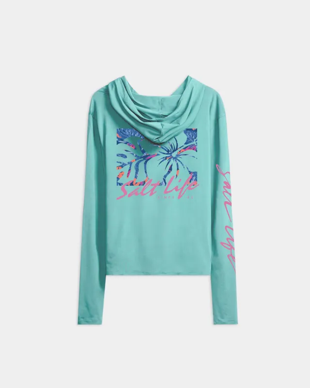Women's Hibiscus Long Sleeve SLX Performance Hoodie made by Salt Life