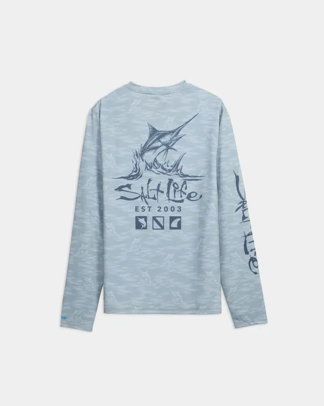 Men's Marline Drift LS SLX AOP Perforated Tee made by Salt Life