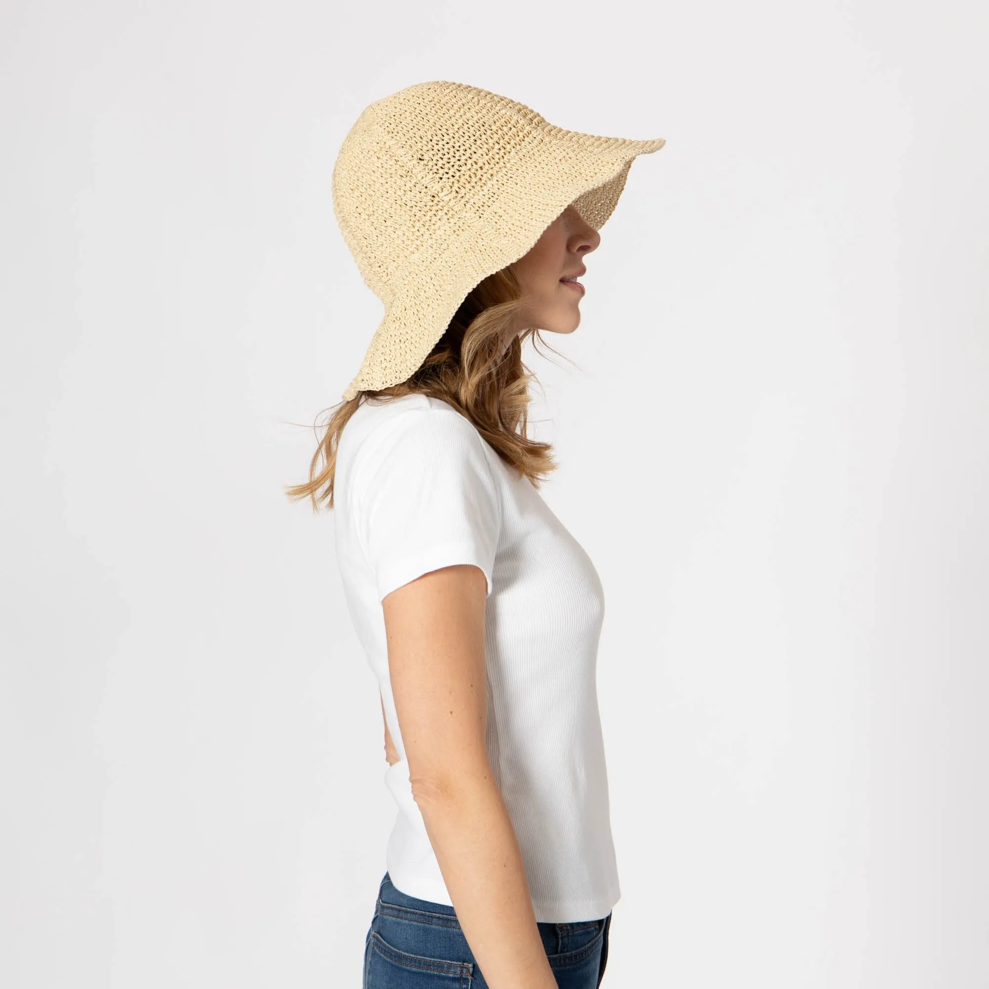 Women's Paper Crochet Floppy Bucket Hat sold by San Diego Hat Company product image thumbnail 4