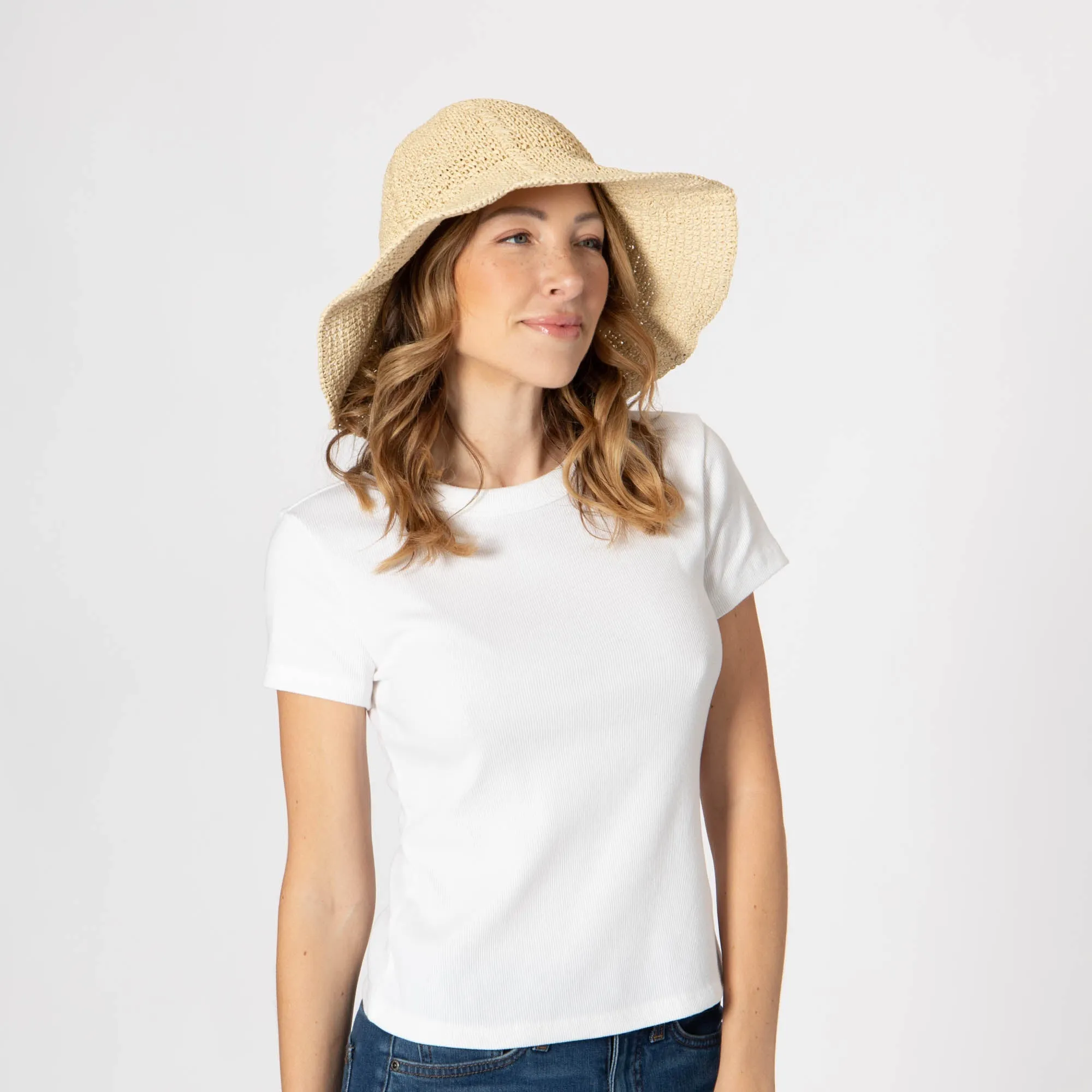 Women's Paper Crochet Floppy Bucket Hat sold by San Diego Hat Company product image thumbnail 3
