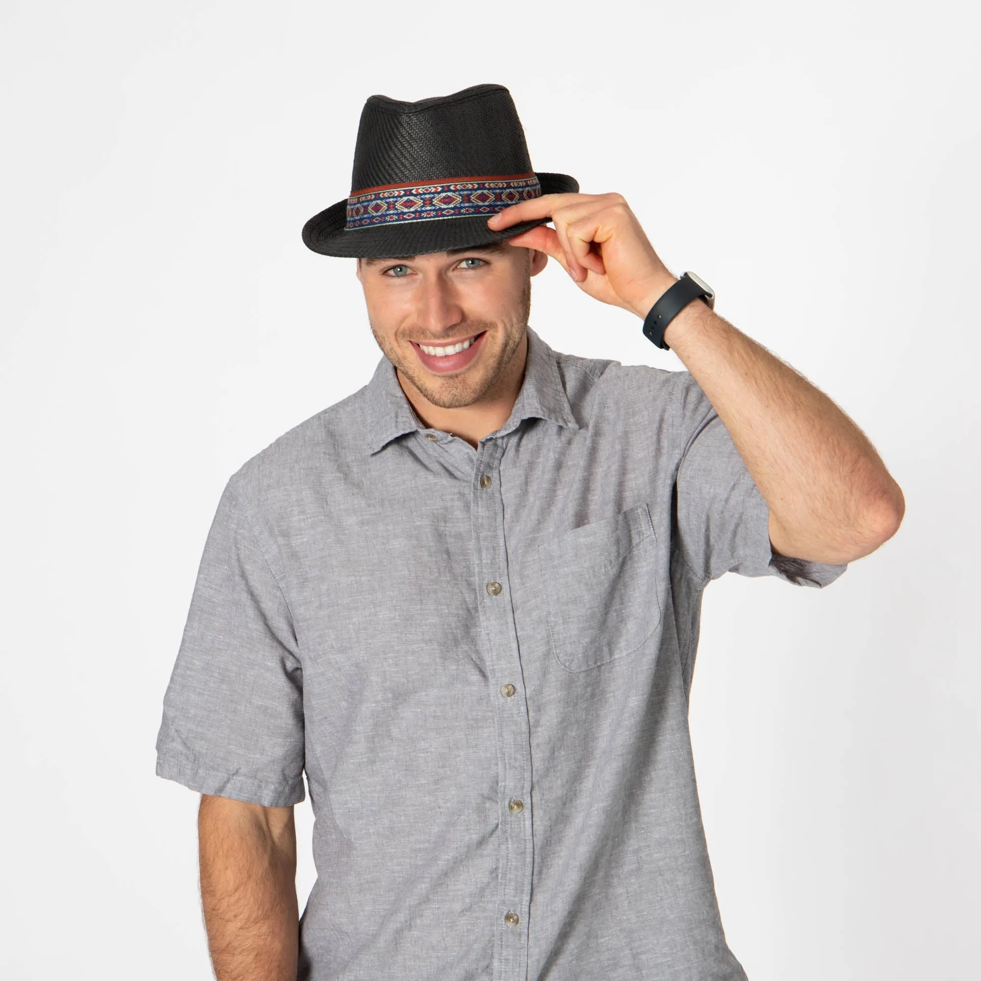 Mens Cut and Sew Paper Stingy Brim Fedora sold by San Diego Hat Company product image thumbnail 2