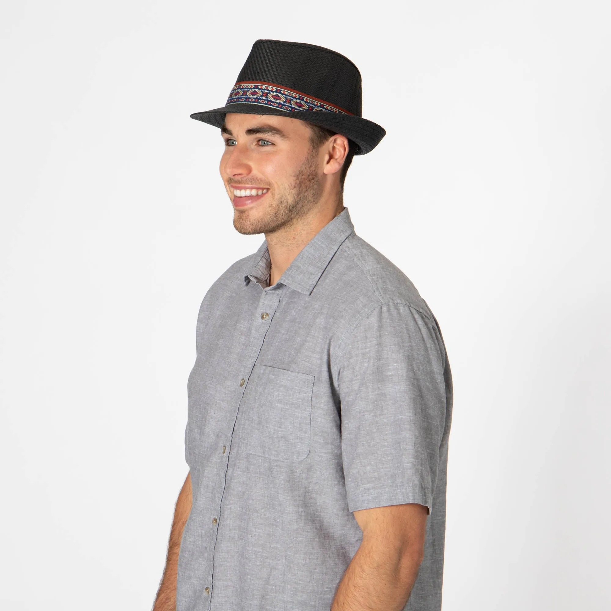 Mens Cut and Sew Paper Stingy Brim Fedora sold by San Diego Hat Company product image thumbnail 4