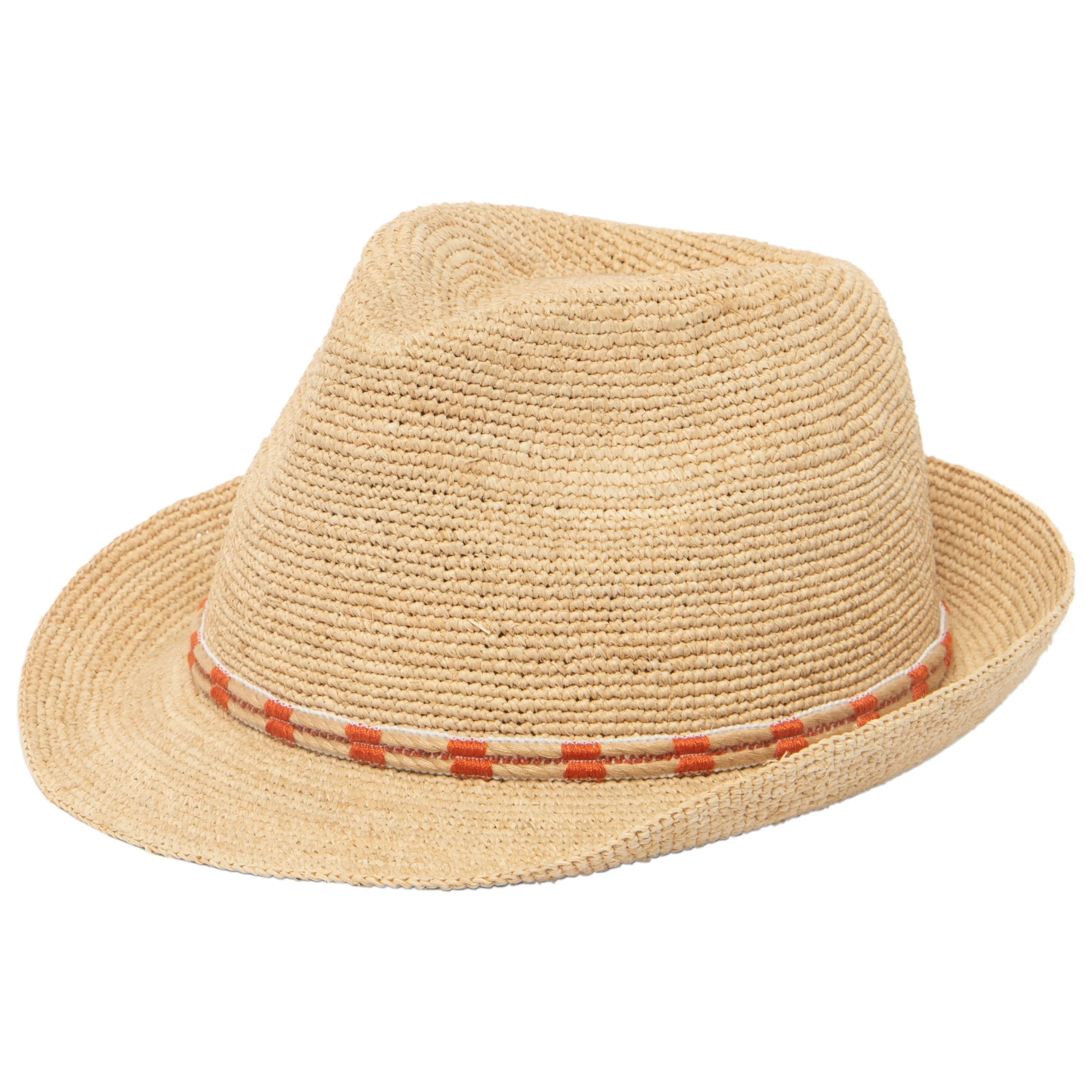 Men's Crochet Raffia Stingy Brim Fedora sold by San Diego Hat Company