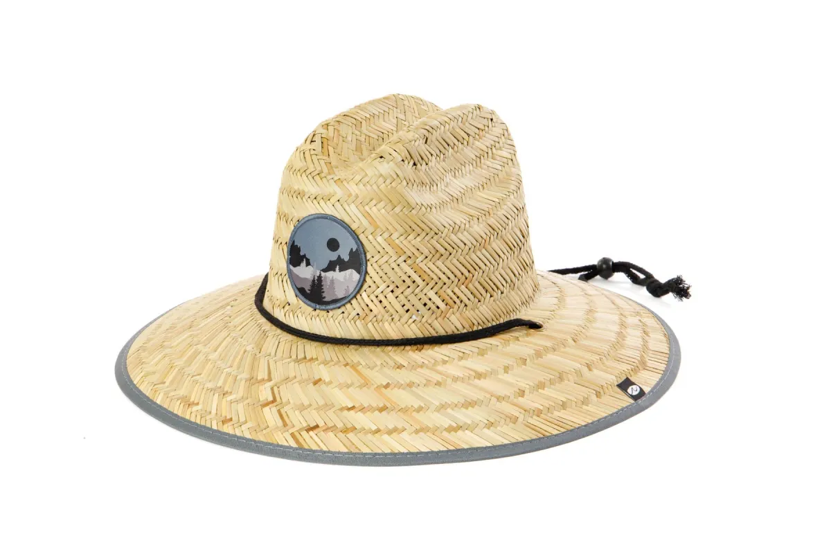 Men's Straw Lifeguard with Midnight Forest Patch sold by San Diego Hat Company