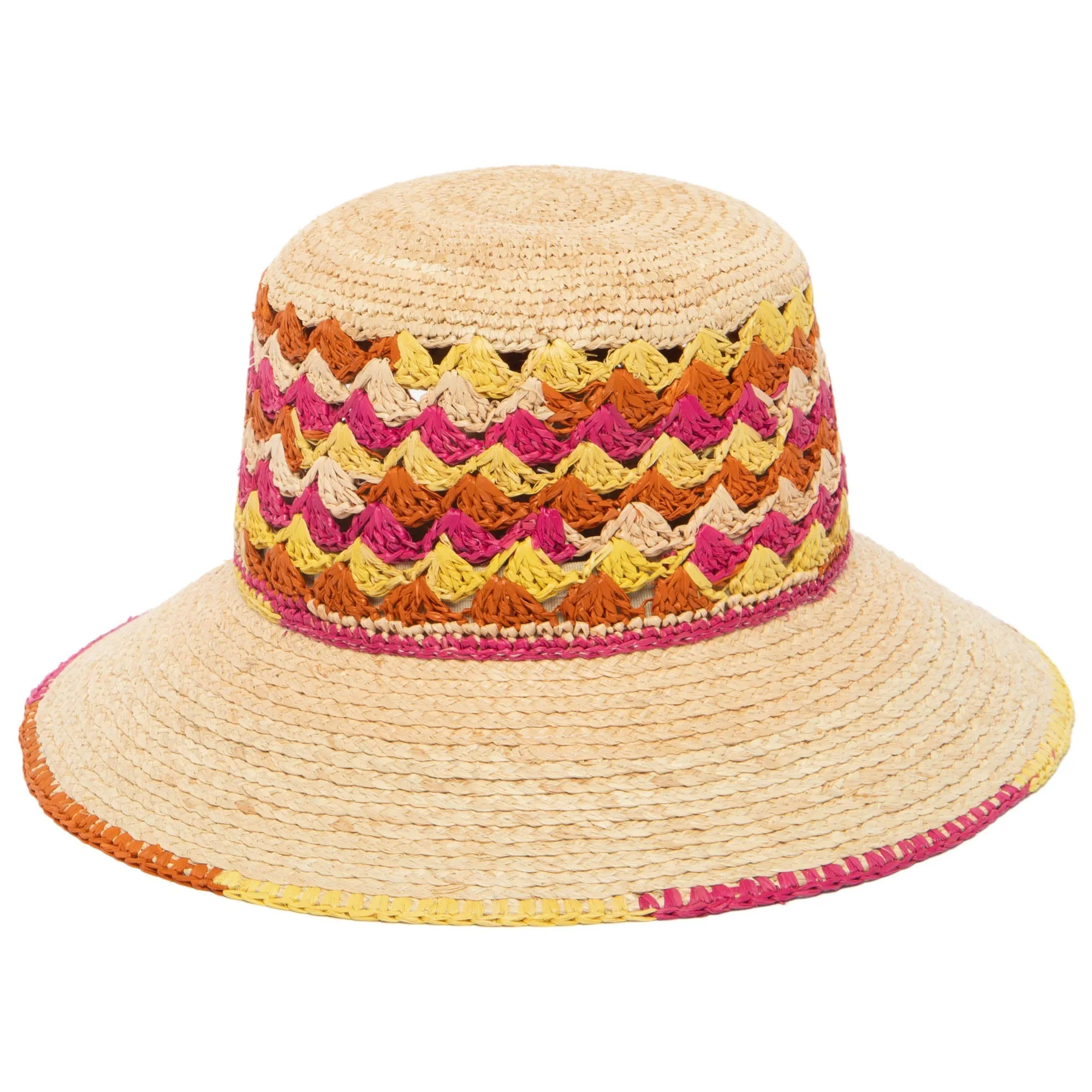 Viviana - Crochet & Braided Raffia Bucket Hat sold by San Diego Hat Company