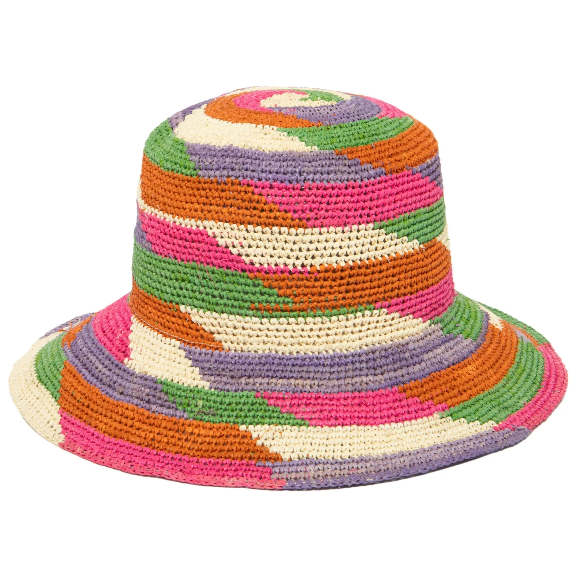 Lucia - Mixed Crochet Raffia Bucket Hat sold by San Diego Hat Company