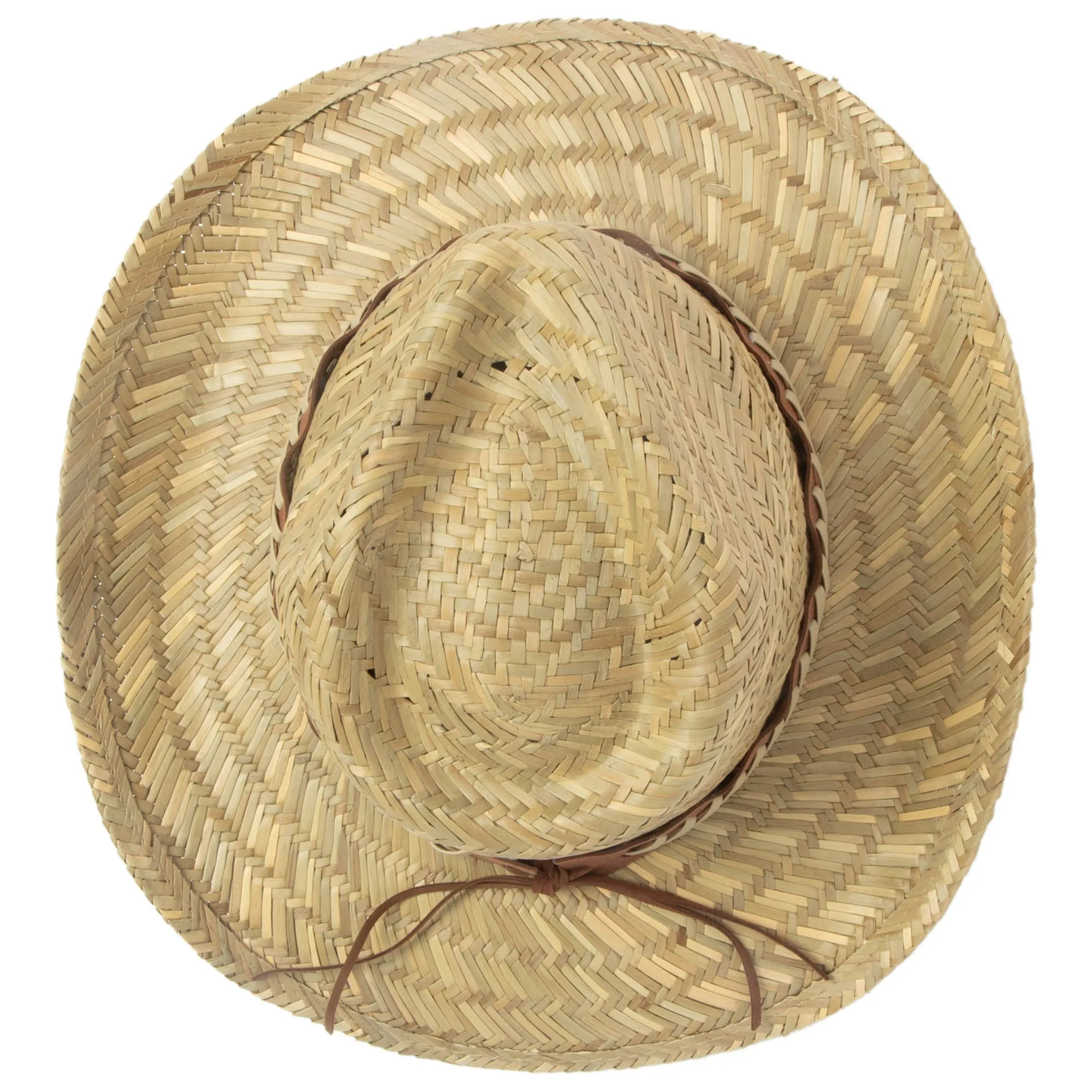 Men's Woven Rush Straw Pinch Crown Cowboy sold by San Diego Hat Company product image thumbnail 3