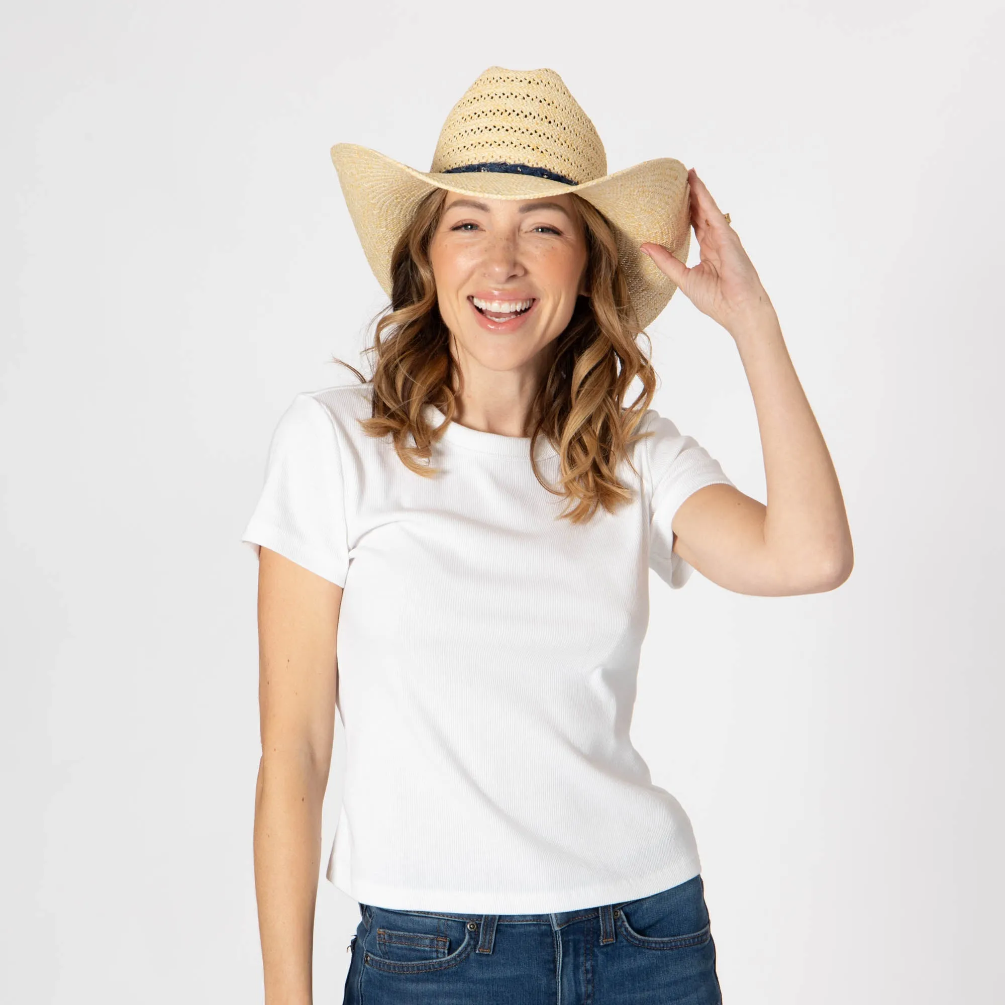 Annie - Woven Toyo Straw Cowboy with Wire Brim sold by San Diego Hat Company product image thumbnail 5